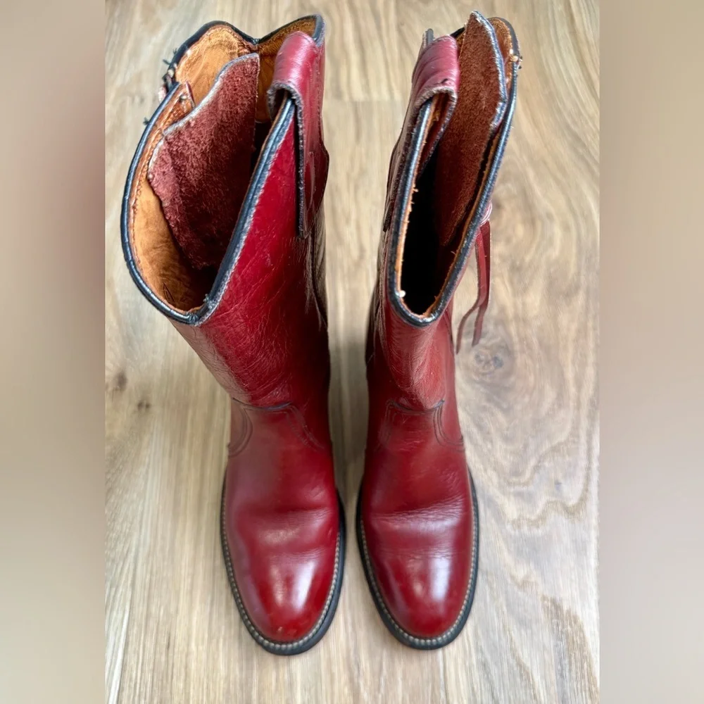 Miss Capezio Boots Burgundy Western Cowgirl Boots Size 6.5 M EUC - Picture 3 of 7